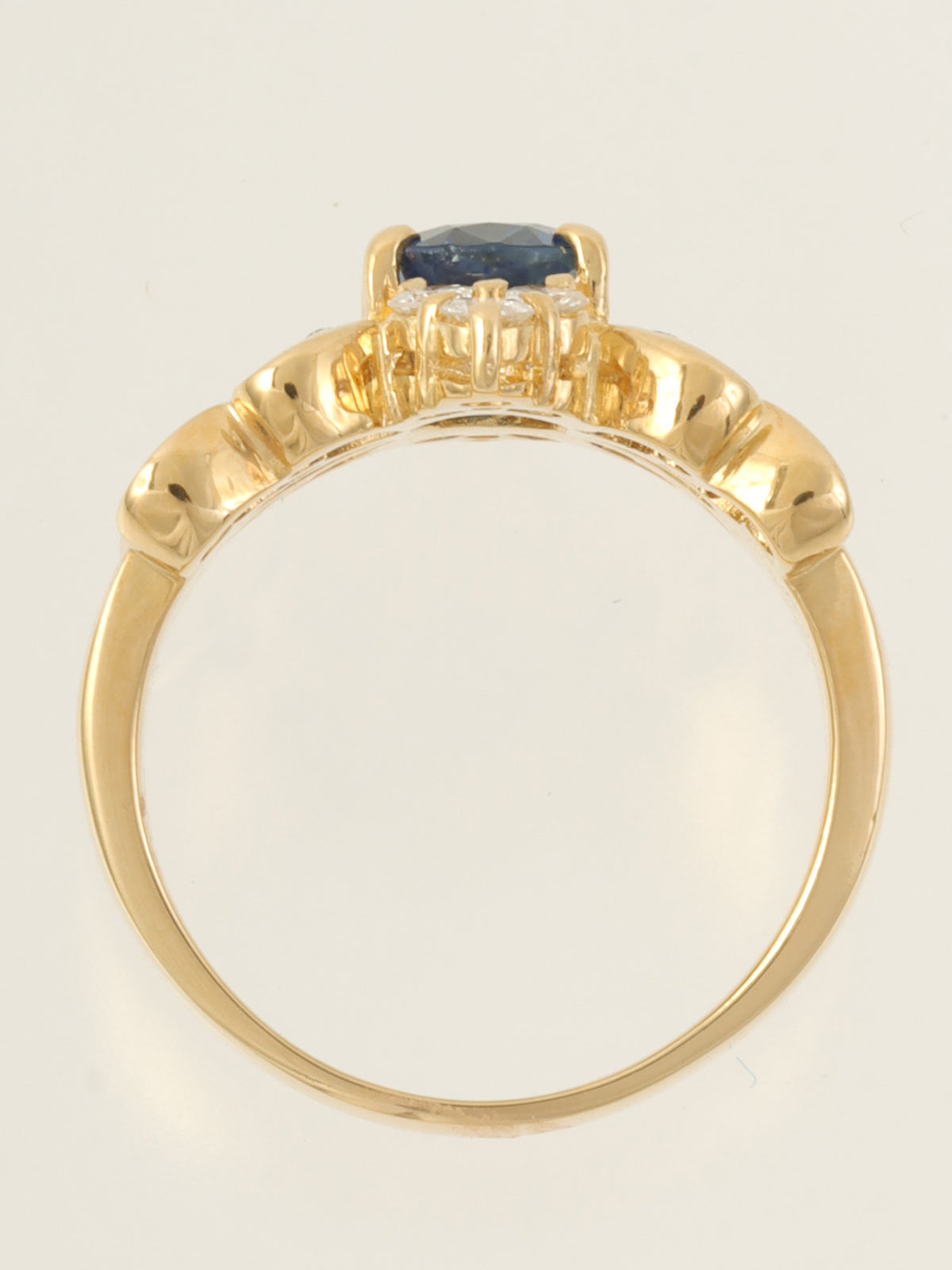 18Kサファイアダイヤモンドデザインリング ゴールド/ブルー