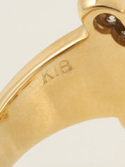 18Kサファイアダイヤモンドデザインリング ゴールド/ブルー