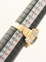 18Kサファイアダイヤモンドデザインリング ゴールド/ブルー