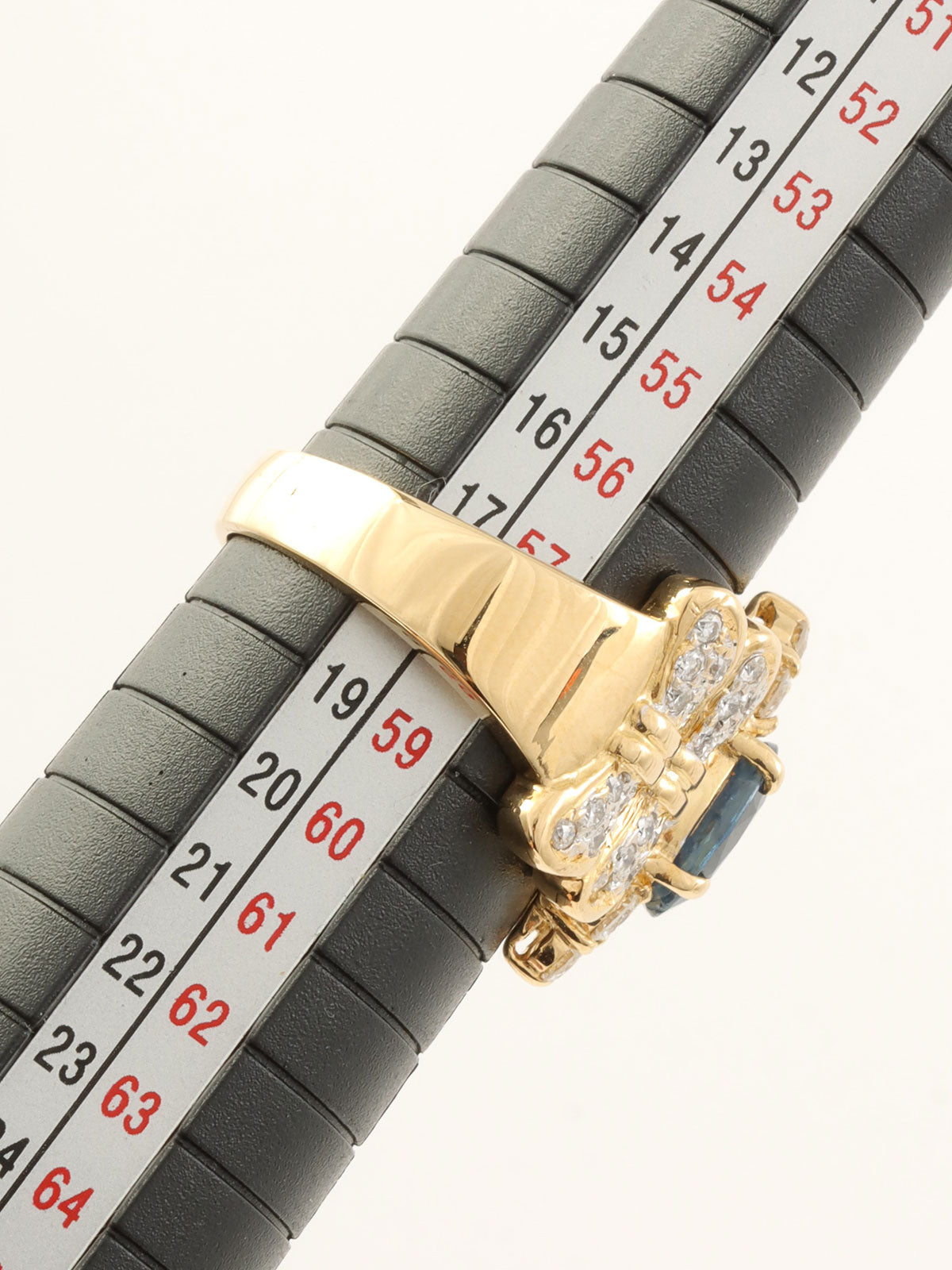 18Kサファイアダイヤモンドデザインリング ゴールド/ブルー