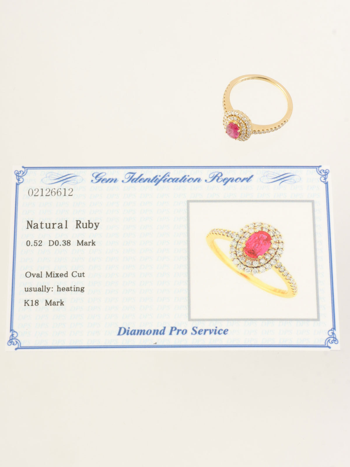 18K Gold/Cherry Red Ruby and Diamond Oval Ring