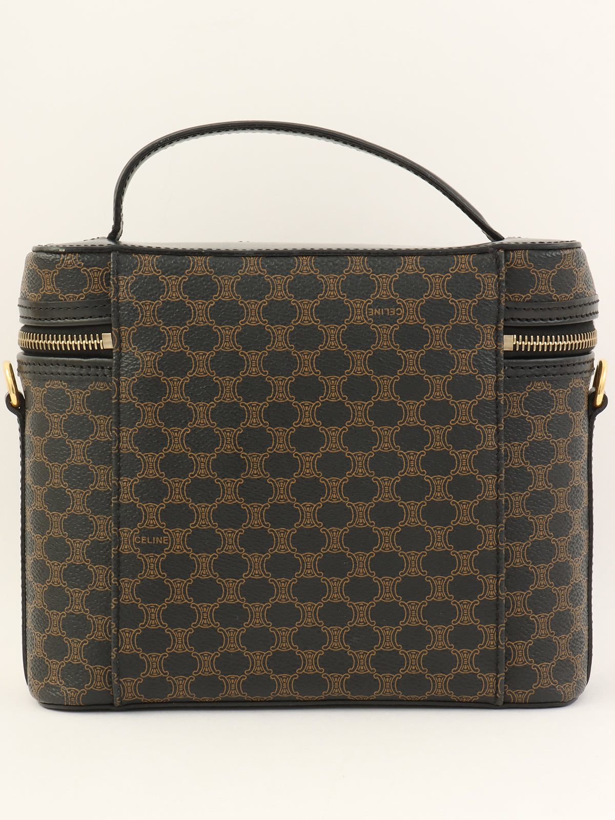 マカダムパターンサークルロゴ2wayバニティバッグ ブラウン/ブラック