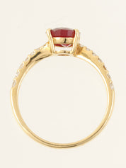 18Kルビーダイヤモンドリング　ゴールド/レッド