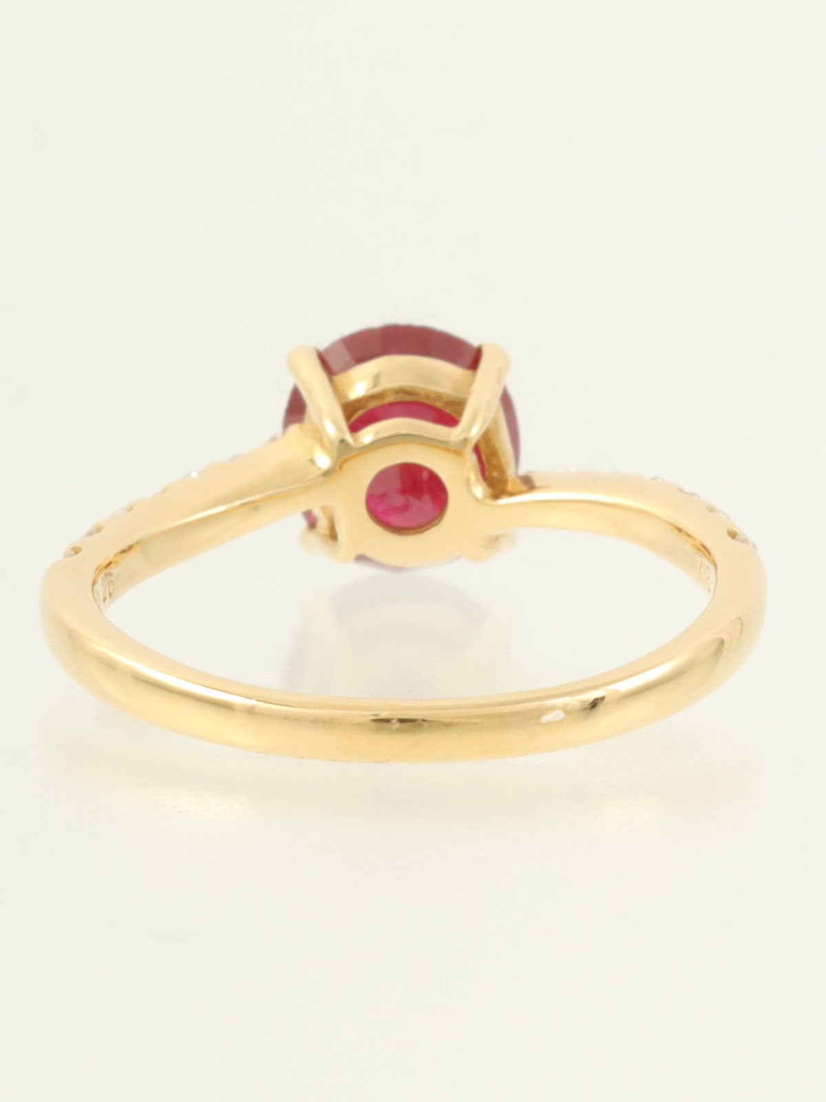 18Kルビーダイヤモンドリング ゴールド/レッド