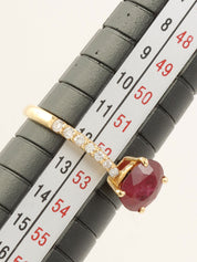 18Kルビーダイヤモンドリング　ゴールド/レッド