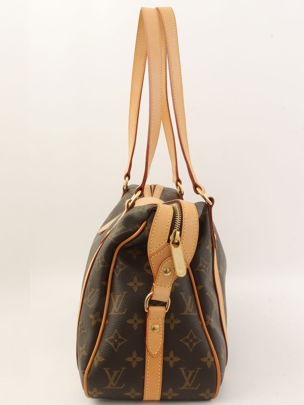 2009年製 キャンバスモノグラムストレイザーPM ブラウン