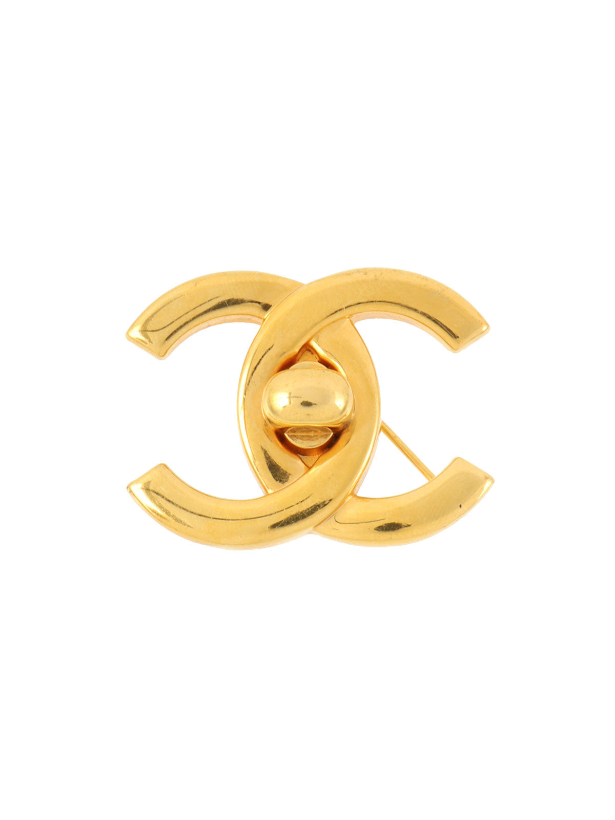 1996 CC Turn Lock Brooch Gold