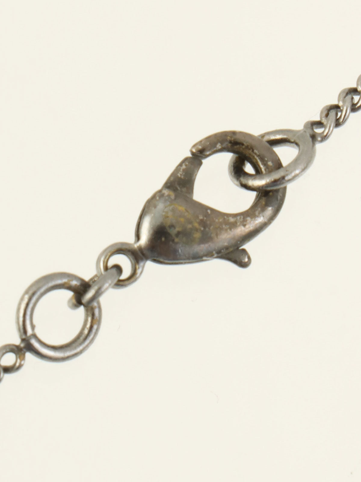 2006 LOVE &amp; PEACE CC Mark Rhinestone Necklace Gunmetal/Black