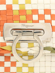 イントレチャートガンチーニプレートハンドバッグ オレンジ/グリーン/マルチ