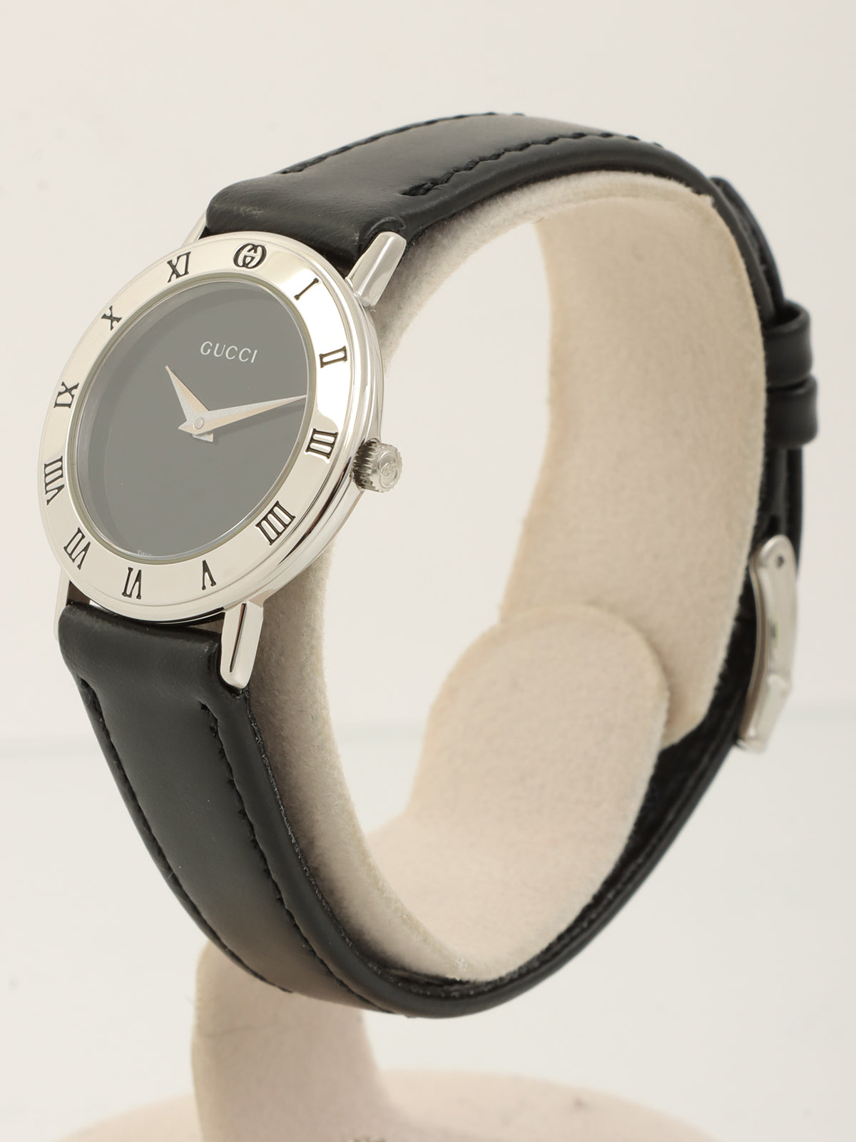 Round Logo Face Watch Silver/Black