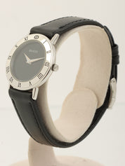 Round Logo Face Watch Silver/Black