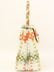 イントレチャートガンチーニプレートハンドバッグ オレンジ/グリーン/マルチ