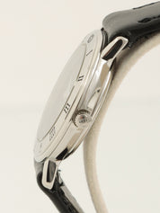 Round Logo Face Watch Silver/Black