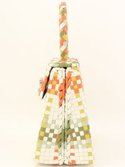 イントレチャートガンチーニプレートハンドバッグ オレンジ/グリーン/マルチ