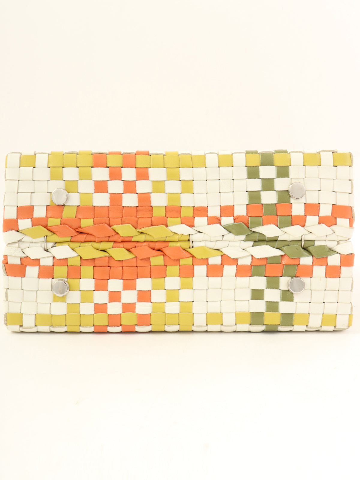 イントレチャートガンチーニプレートハンドバッグ オレンジ/グリーン/マルチ