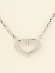 18K Diamond C Heart Necklace in Silver