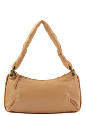 Beige Intrecciato Trim Handbag