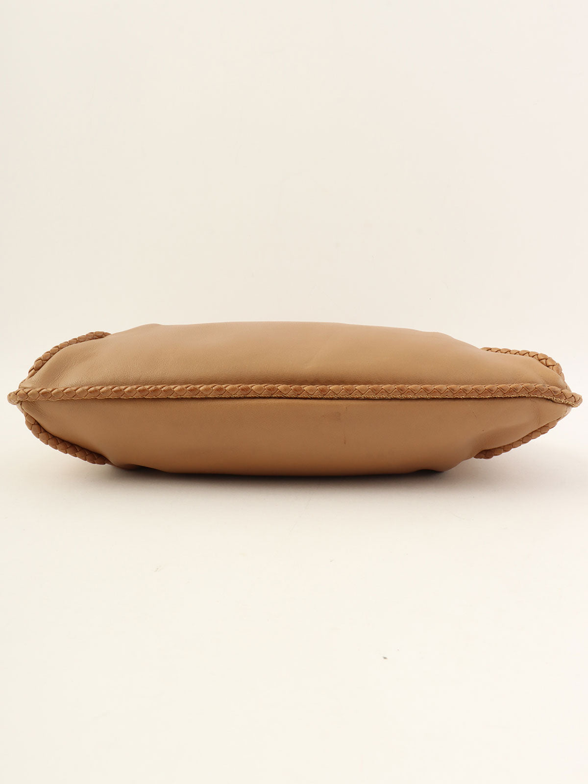 Beige Intrecciato Trim Handbag