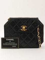 1990年頃製 オクタゴンCCターンロックチェーンショルダーバッグ ブラック