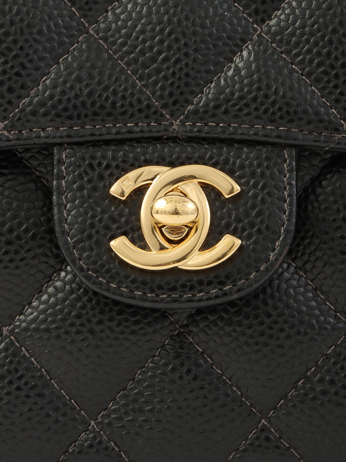 2004年頃製 キャビアスキンクラシックフラップチェーンバッグミニ ブラック