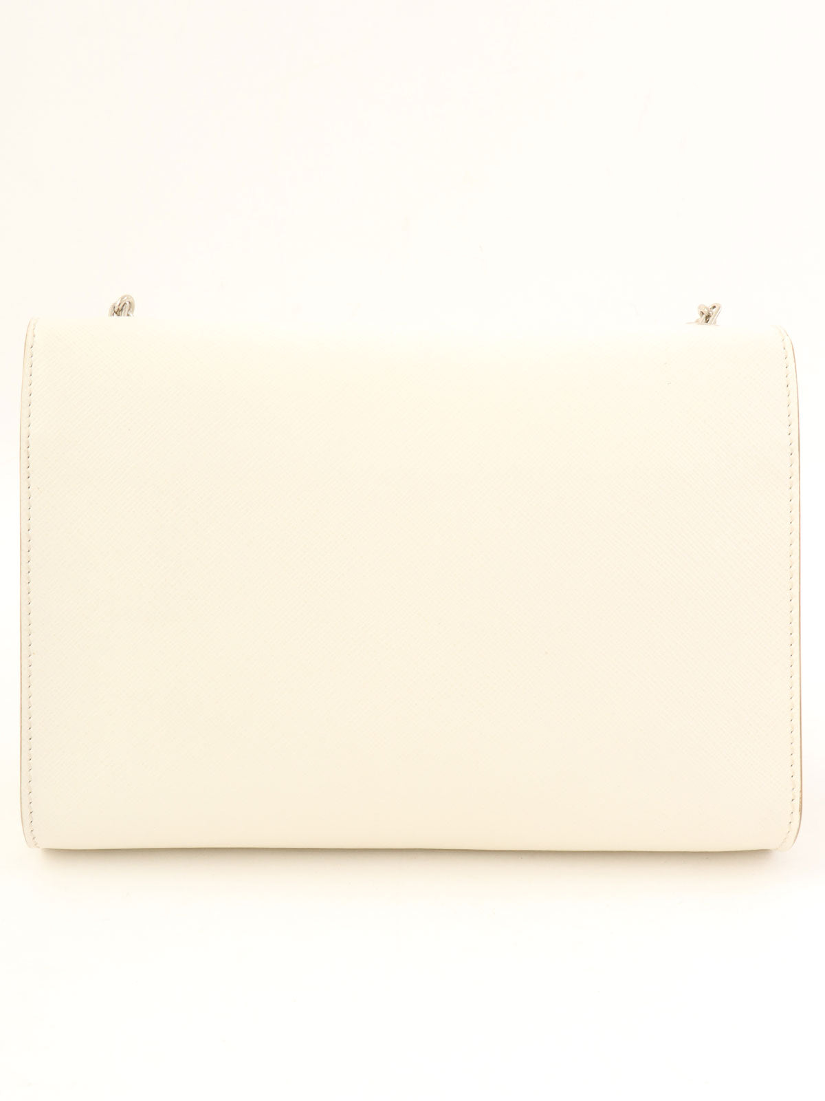 サフィアーノヴァラリボンチェーンショルダーバッグ ホワイト