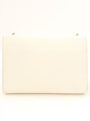 サフィアーノヴァラリボンチェーンショルダーバッグ ホワイト