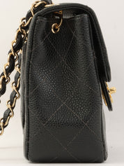 2004年頃製 キャビアスキンクラシックフラップチェーンバッグミニ ブラック