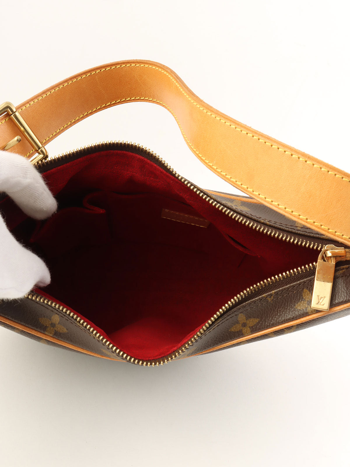 2003 帆布字母羊角面包 MM 棕色