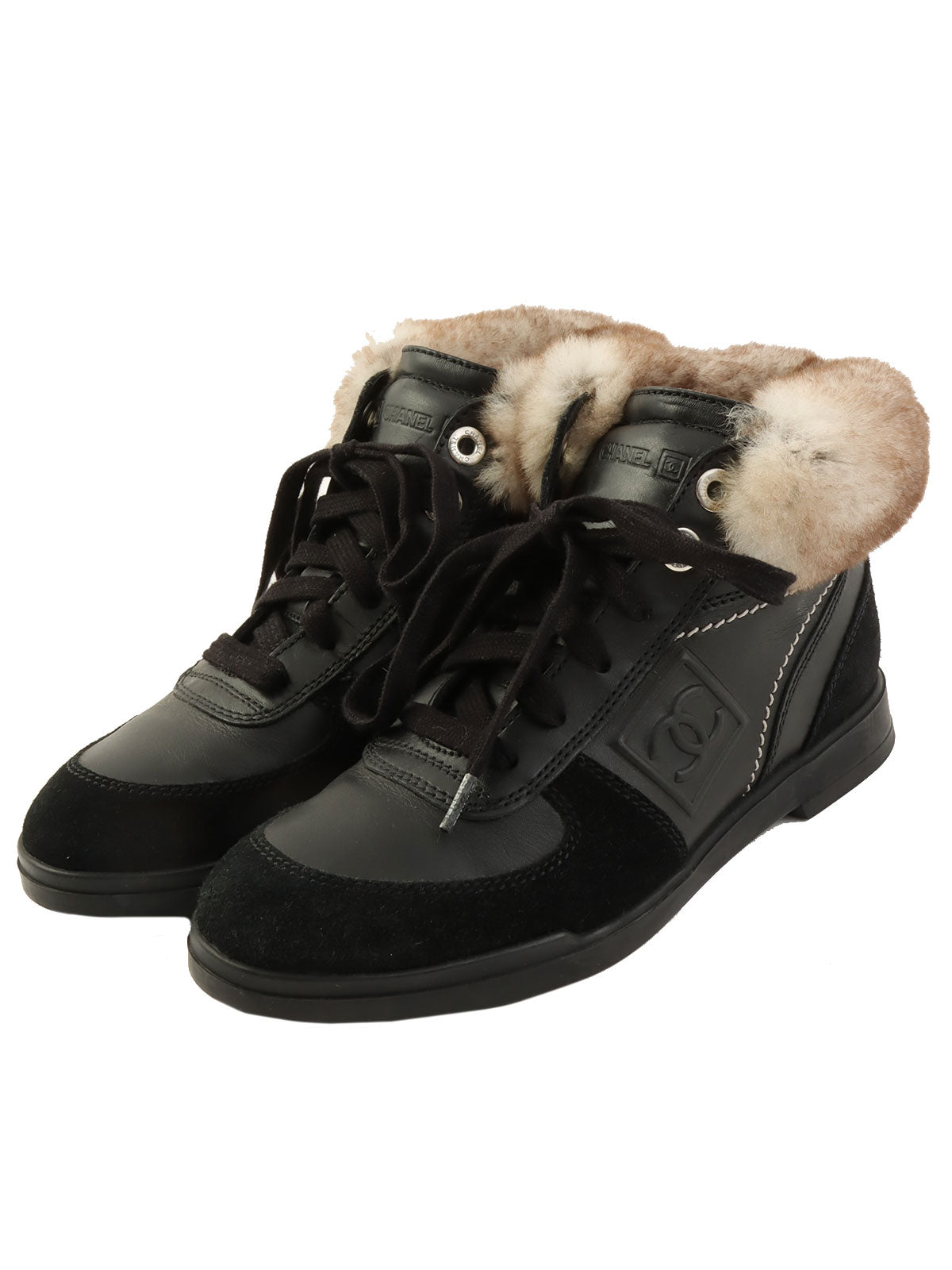 ラパンファーCCマークハイカットスニーカー ブラック／グレー