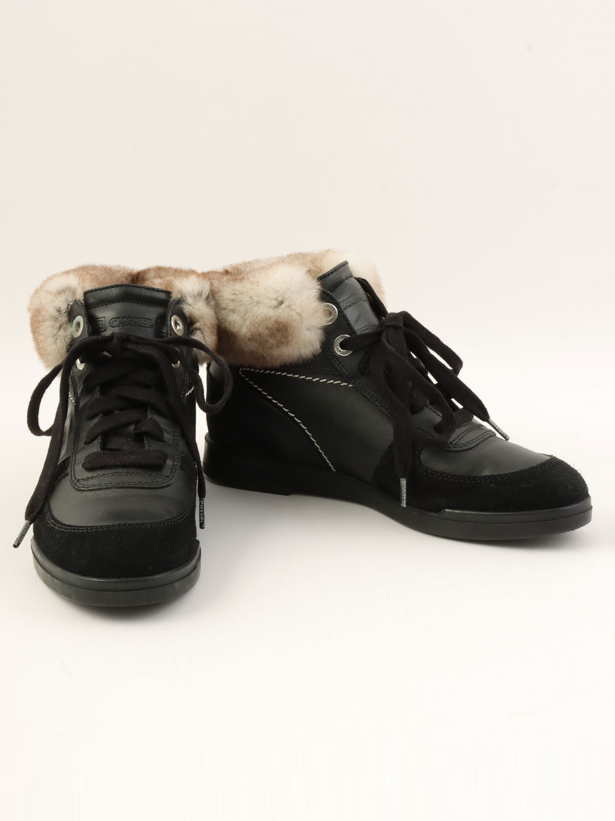 ラパンファーCCマークハイカットスニーカー ブラック／グレー