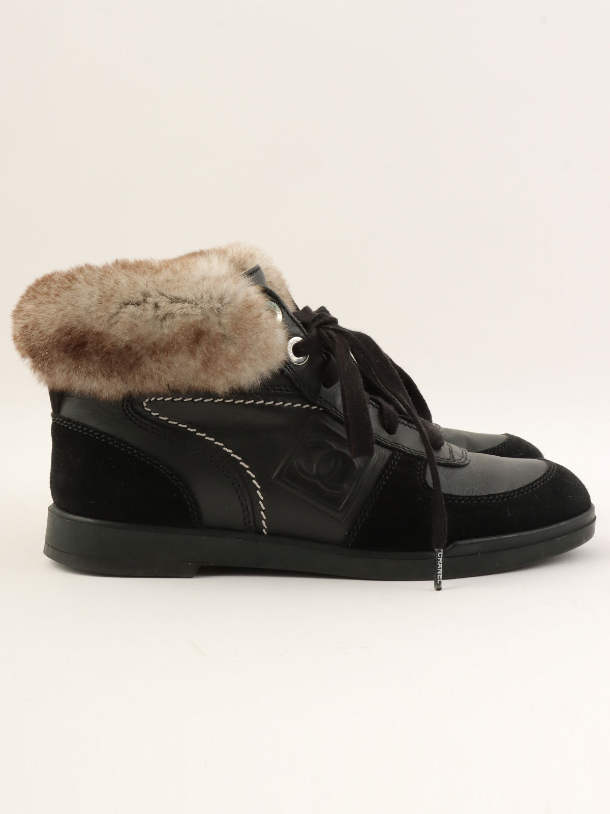 ラパンファーCCマークハイカットスニーカー ブラック／グレー