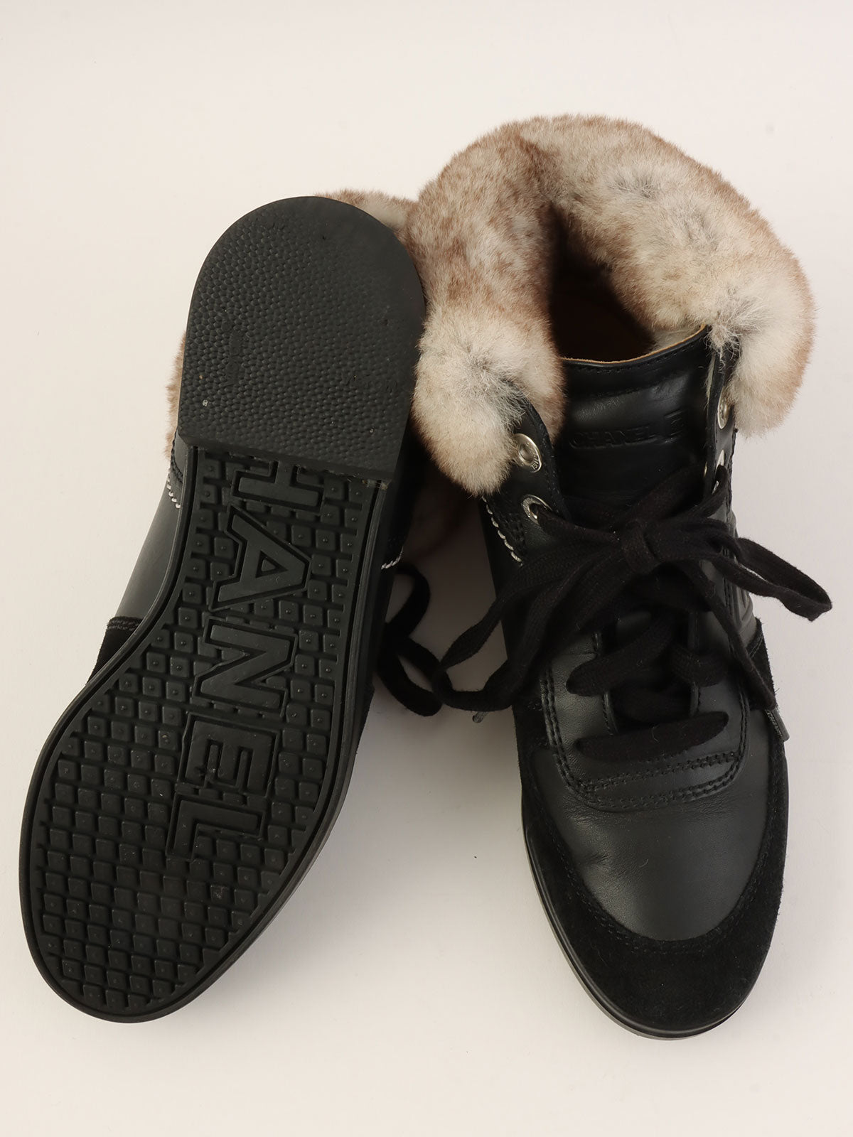 ラパンファーCCマークハイカットスニーカー ブラック／グレー