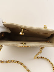 1995年頃製 リネンCCターンロックチェーントートバッグ ベージュ