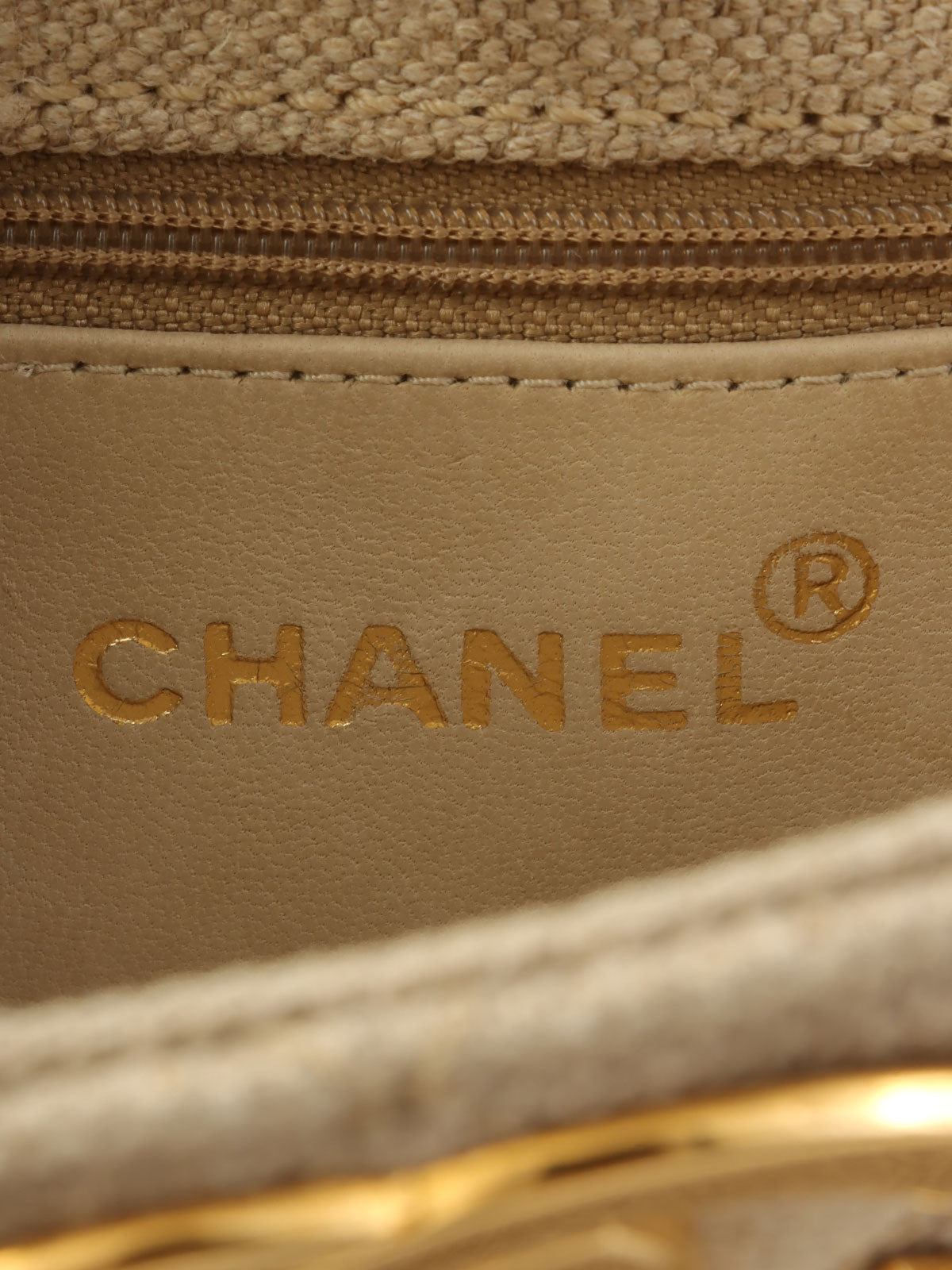 1995年頃製 リネンCCターンロックチェーントートバッグ ベージュ