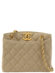 1995年頃製 リネンCCターンロックチェーントートバッグ ベージュ