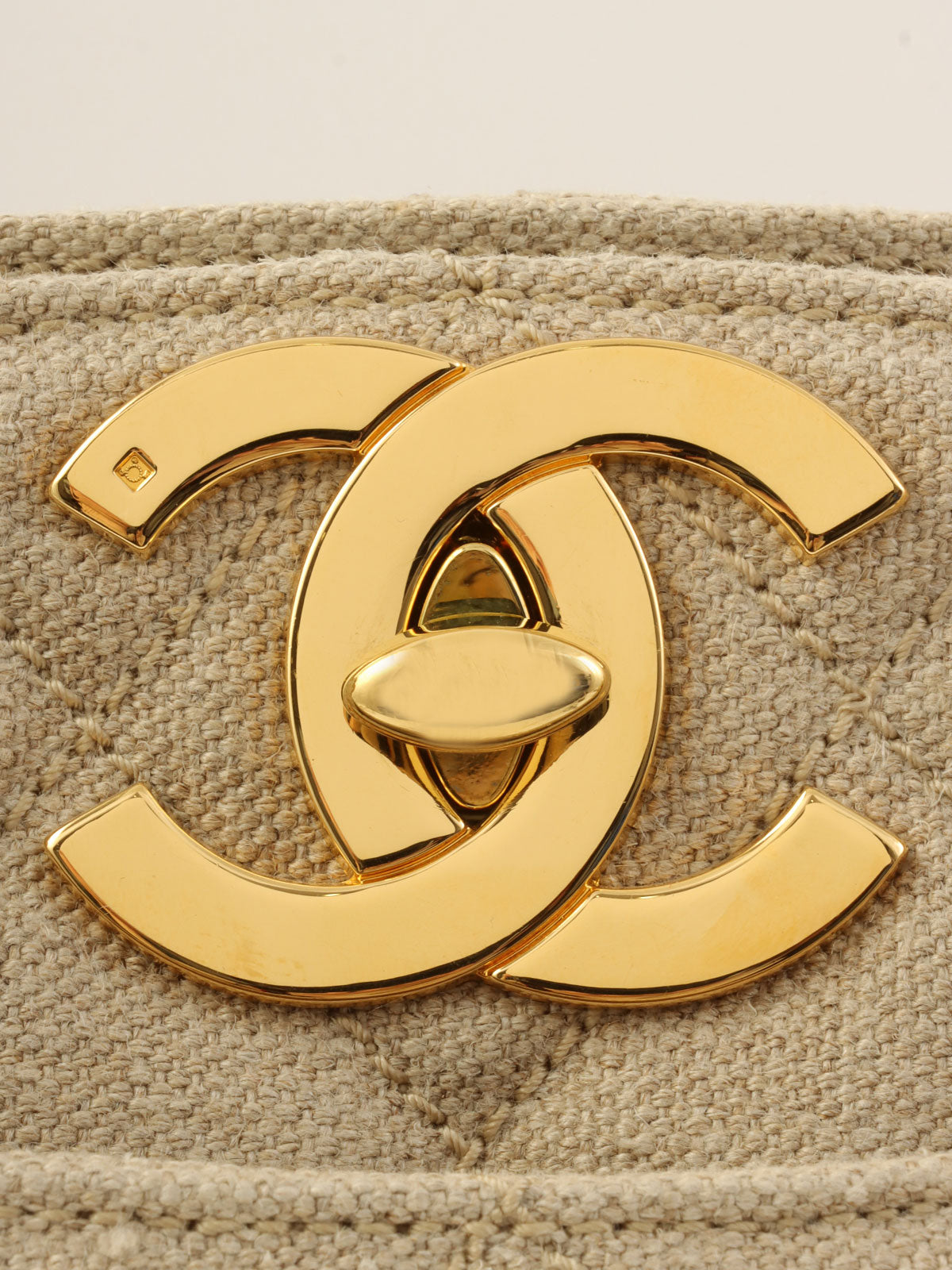 1995年頃製 リネンCCターンロックチェーントートバッグ ベージュ