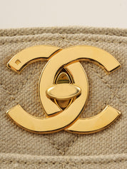 1995年頃製 リネンCCターンロックチェーントートバッグ ベージュ