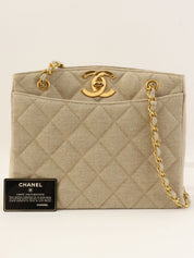 1995年頃製 リネンCCターンロックチェーントートバッグ ベージュ