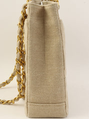 1995年頃製 リネンCCターンロックチェーントートバッグ ベージュ