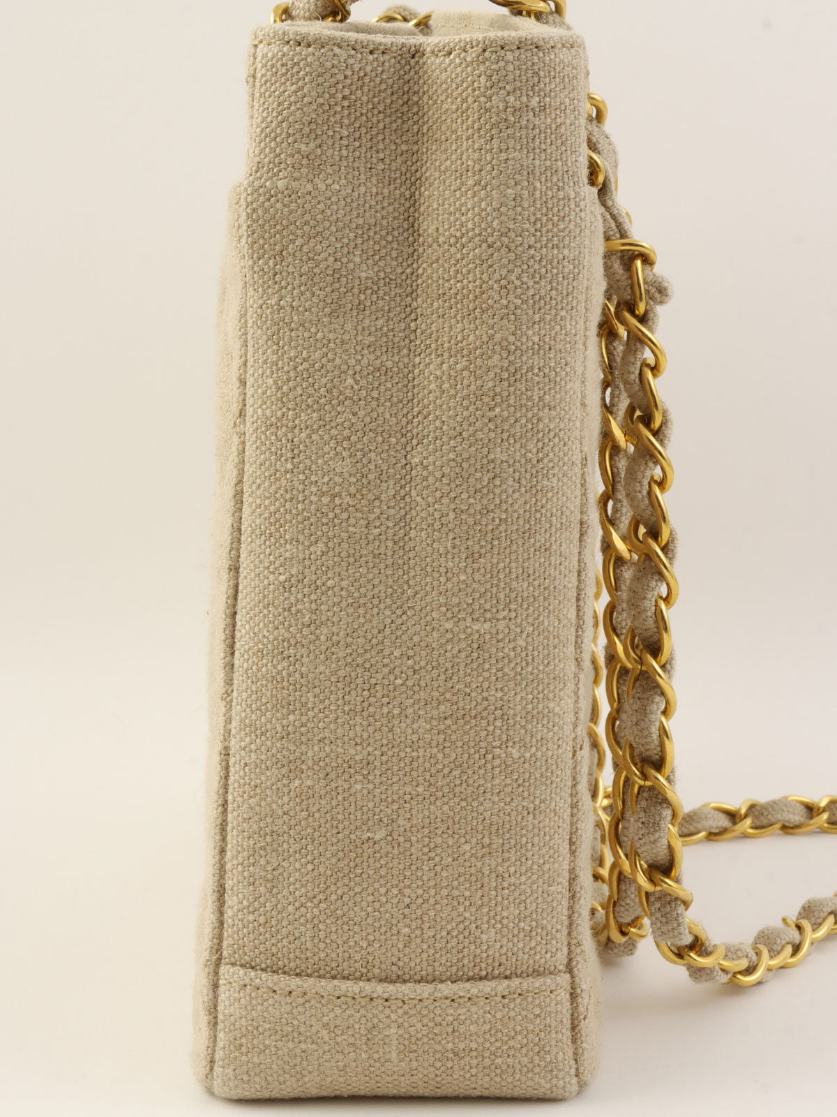 1995年頃製 リネンCCターンロックチェーントートバッグ ベージュ