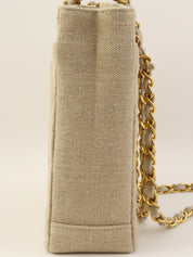 1995年頃製 リネンCCターンロックチェーントートバッグ ベージュ