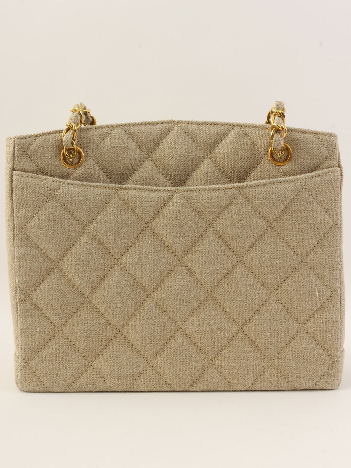 1995年頃製 リネンCCターンロックチェーントートバッグ ベージュ