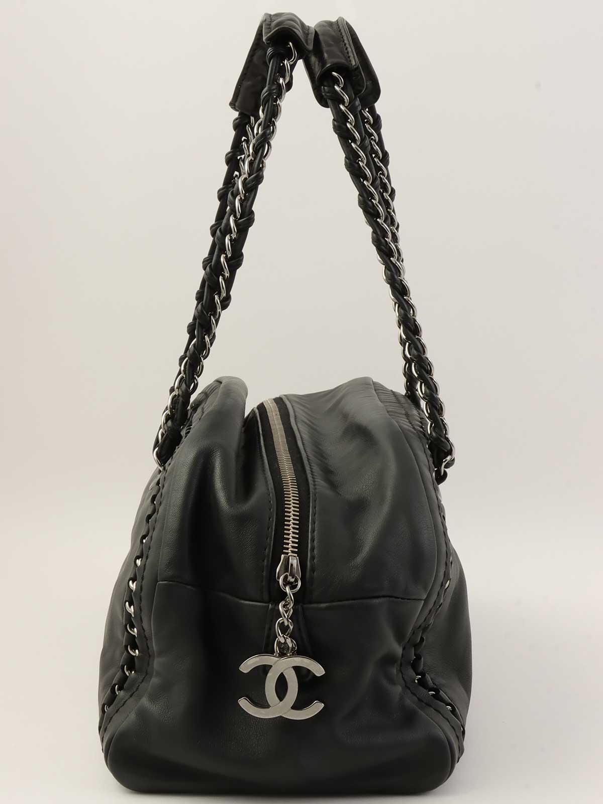 2005年頃製 ラグジュアリーCCマークステッチミニボストンバッグ ブラック