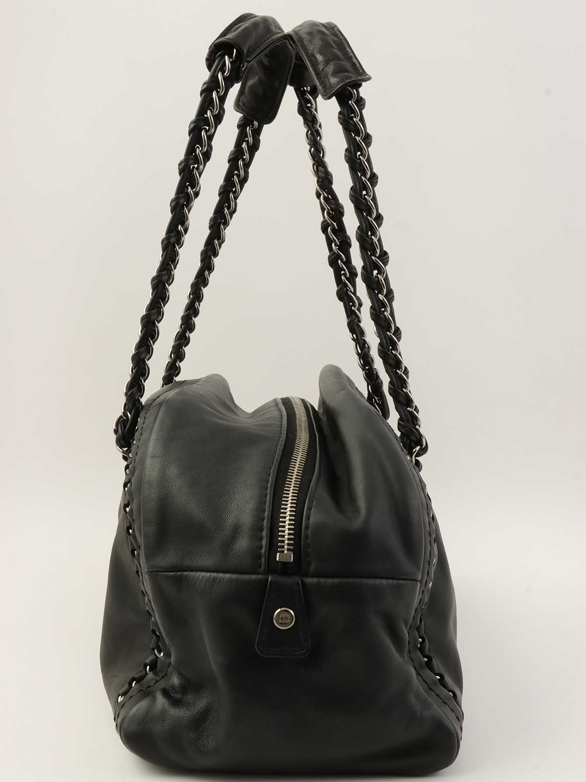 2005年頃製 ラグジュアリーCCマークステッチミニボストンバッグ ブラック