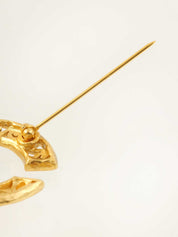 1995 Design Cutout CC Mark Swing Brooch Gold