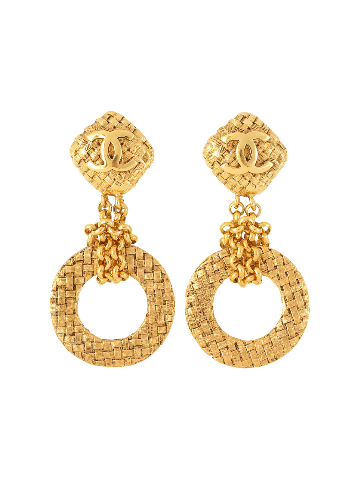 1994年製 ダイヤCCマークサークルスウィングイヤリング ゴールド