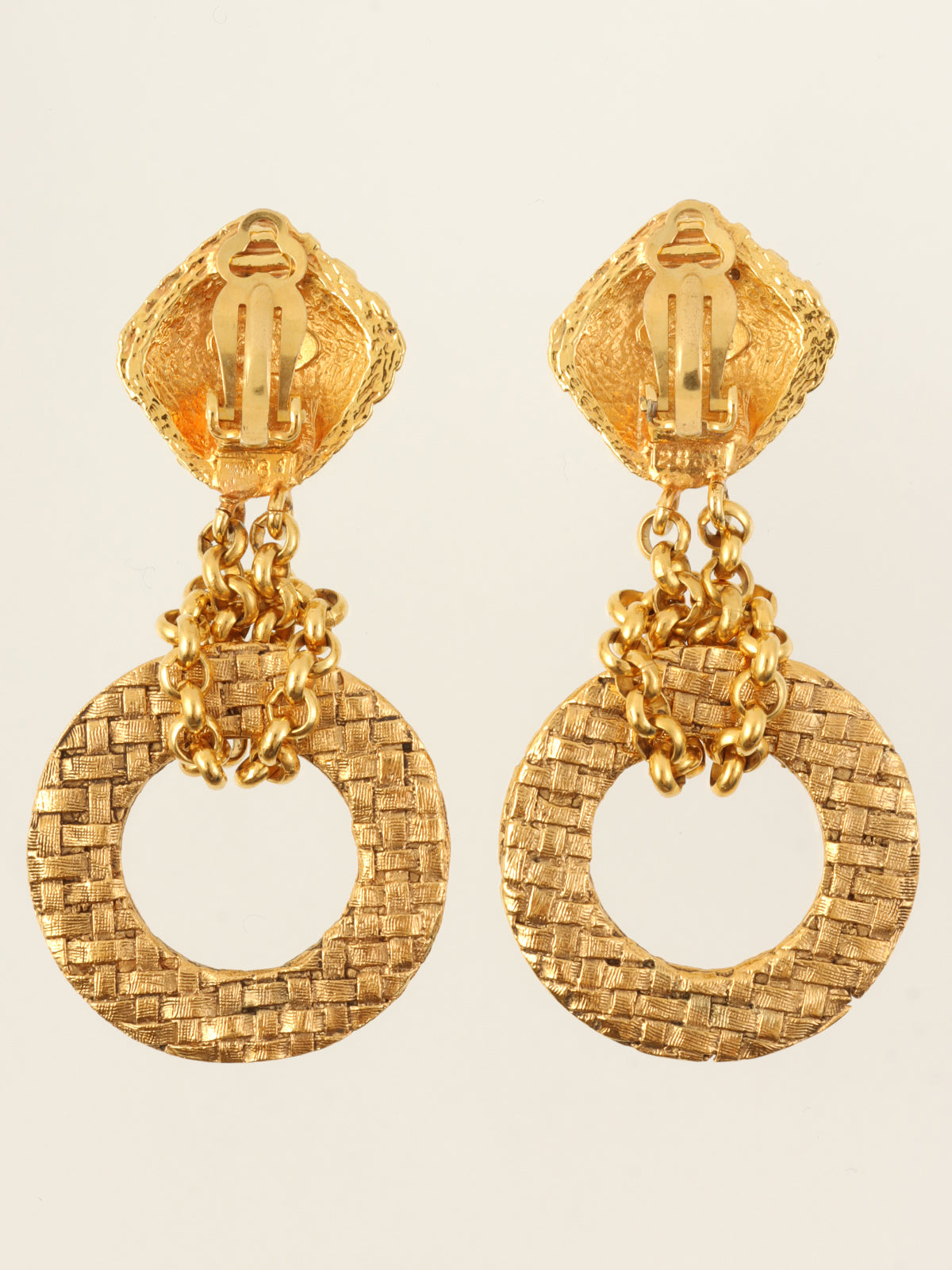 1994年製 ダイヤCCマークサークルスウィングイヤリング ゴールド