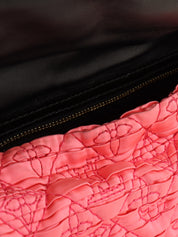 2009 Satin Monogram Stud Coquette Pochette in Pink/Brown/Black