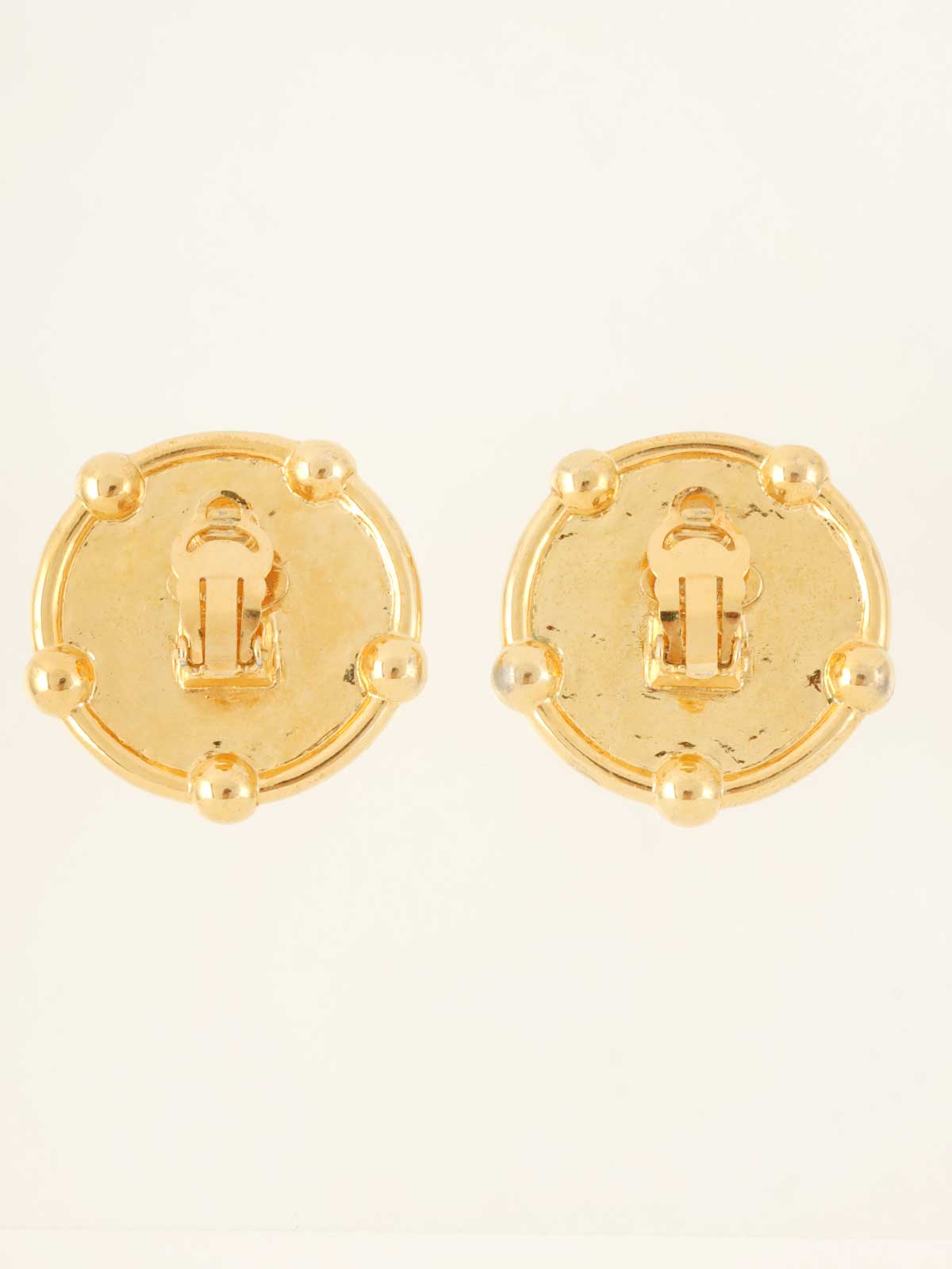 1991年製 ラウンドドットCCマークイヤリング ゴールド