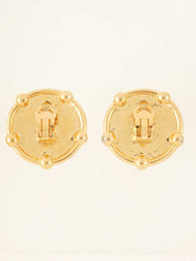 1991年製 ラウンドドットCCマークイヤリング ゴールド